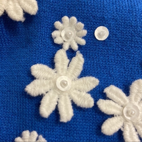 CHARTER CLUB Summer Splash Cardigan 3D Floral Appliqué in Blue Bell‎ Women’s 3X - Picture 6 of 8